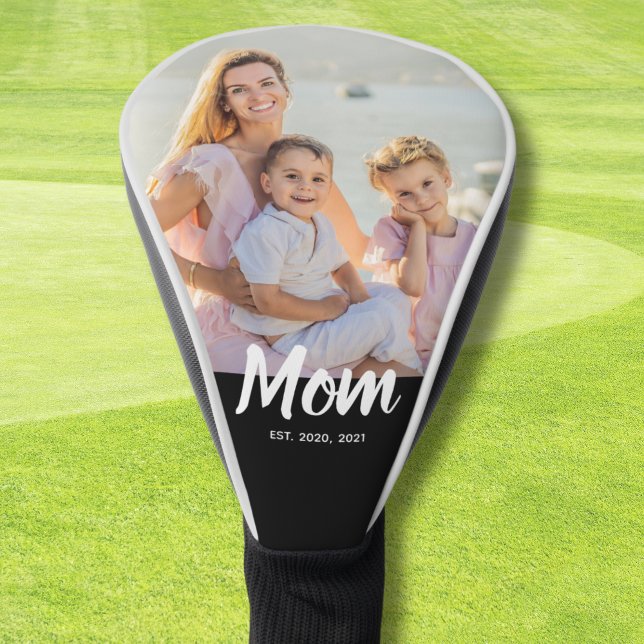 Mama hat modernes Skript-Foto eingerichtet Golf Headcover (Personalize with photo and Year(s))