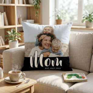 Mama hat modernes Skript-Foto eingerichtet Kissen