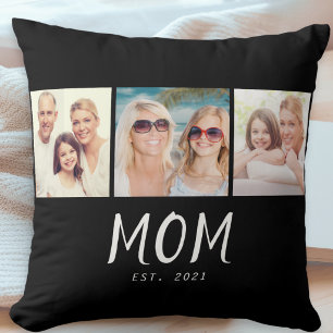 Mama hat modernes Skript Schwarz 3 Foto eingericht Kissen