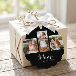 Mama hat modernes Skript Schwarz 3 Foto eingericht Ornament Karte