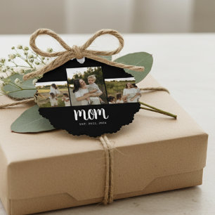 Mama hat modernes Skript Schwarz 3 Foto eingericht Ornament Karte