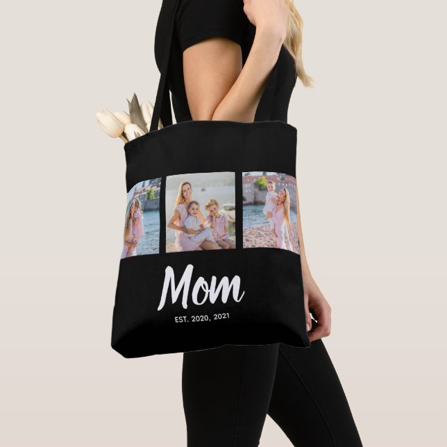 Mama hat modernes Skript Schwarz 3 Foto eingericht Tasche (Von Nahem)
