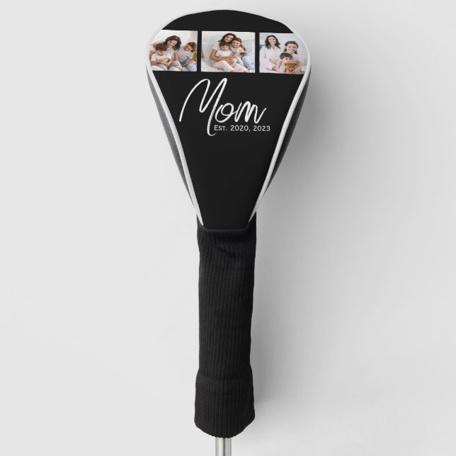 Mama hat modernes Skript Schwarz 3 Foto Golf Headcover (Vorderseite)