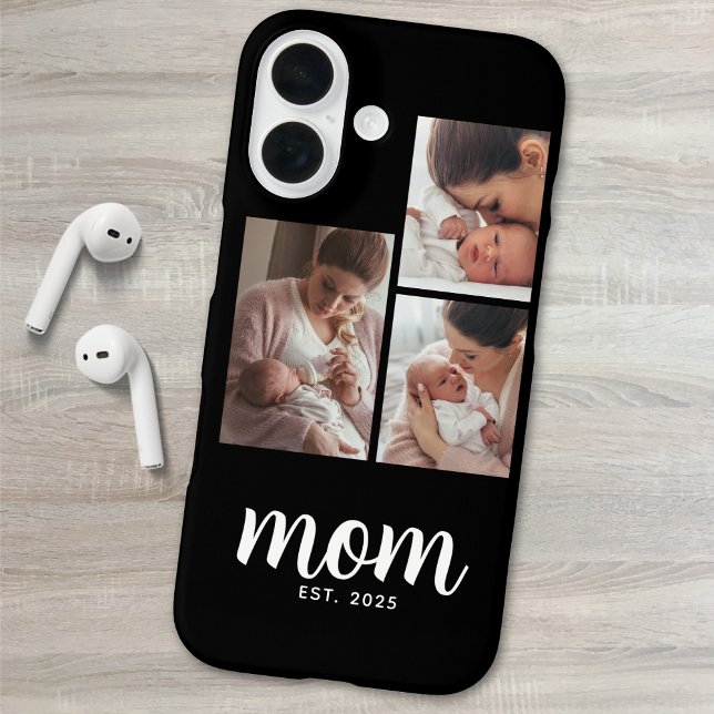 Mama hat modernes Skript Schwarz 3 Foto iPhone 16 Hülle (Von Creator hochgeladen)