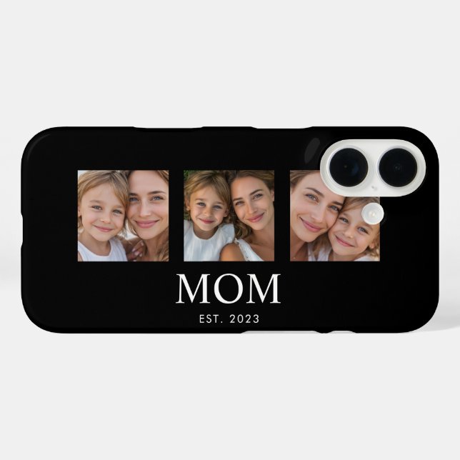 Mama hat modernes Skript Schwarz 3 Foto iPhone 16 Hülle (Rückseite (Horizontal))