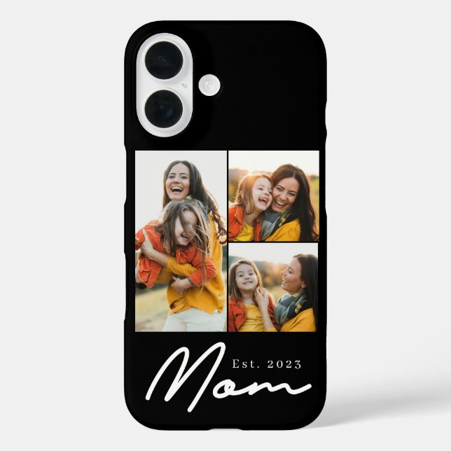 Mama hat modernes Skript Schwarz 3 Foto iPhone 16 Hülle (Rückseite)
