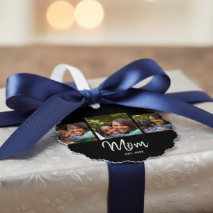 Mama hat modernes Skript Schwarz 3 Foto  Ornament Karte