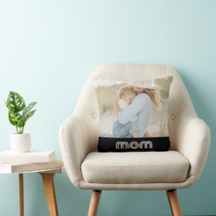 Mama hat modernes Skriptfoto eingerichtet Kissen