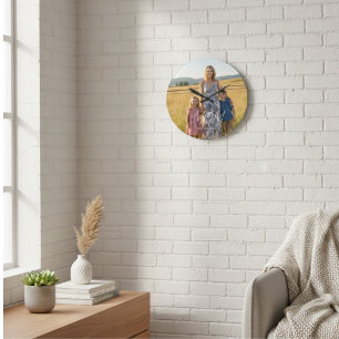 Mama hat modernes weißes Skriptfoto eingerichtet Große Wanduhr