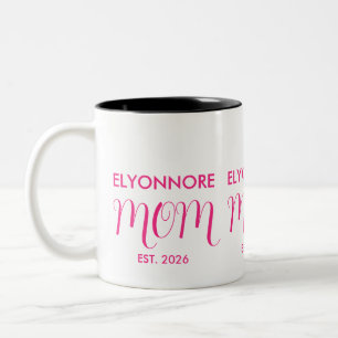 Mama hat neu Mama-Geschenk Rosa Benutzerdefinierte Zweifarbige Tasse
