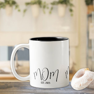 Mama hat neues Mama-Geschenk etabliert Zweifarbige Tasse