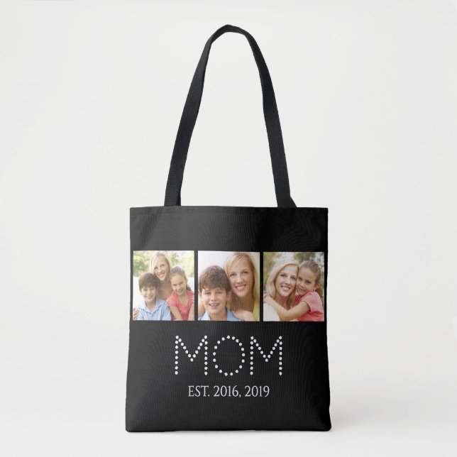 Mama hat Schwarz 3 Foto eingerichtet Tasche (Vorderseite)