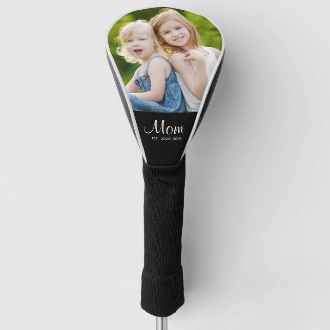 Mama hat Schwarz-Weiß-Schriftfoto eingerichtet Golf Headcover (Vorderseite)