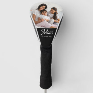 Mama hat Schwarz-Weiß-Script-Foto eingerichtet Golf Headcover