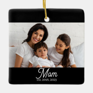 Mama hat Schwarz-Weiß-Script-Foto-Keramik O Keramikornament