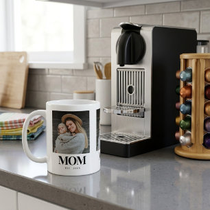 Mama hat Schwarze Typografie-Foto-Geschenk gegründ Kaffeetasse