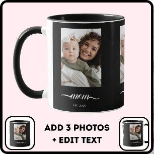 Mama hat Schwarzes Foto Elegantes Benutzerdefinier Tasse