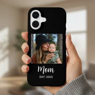 Mama hat schwarzes Schriftfoto eingerichtet iPhone 16 Hülle