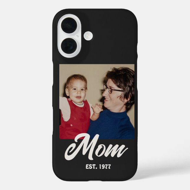 Mama hat schwarzes Skript-Foto eingerichtet iPhone 16 Hülle (Rückseite)