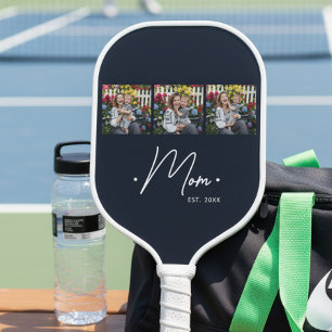 Mama hat Skript 3 Foto Schwarz eingerichtet Pickleball Schläger