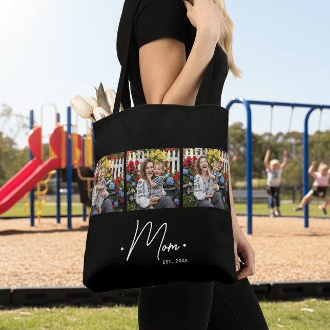 Mama hat Skript 3 Foto Schwarz eingerichtet Tasche (Von Creator hochgeladen)