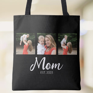 Mama hat Skript 3 Foto Schwarz eingerichtet Tasche