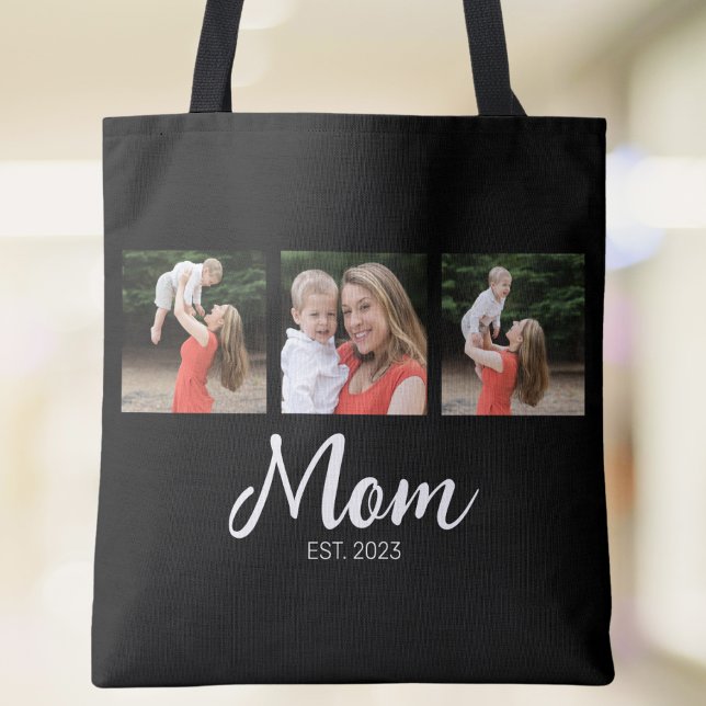 Mama hat Skript 3 Foto Schwarz eingerichtet Tasche (Von Creator hochgeladen)