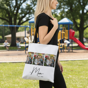 Mama hat Skript 3 Foto Weiß eingerichtet Tasche