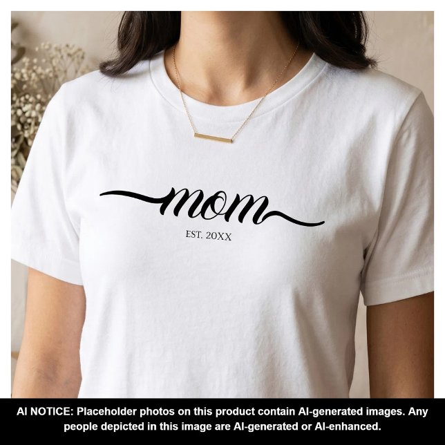 Mama hat Skript benutzerdefiniert Schwarz Jahr Mut T-Shirt (Von Creator hochgeladen)