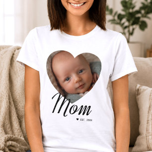 Mama hat Skript Herz Foto Weiß erstellt T-Shirt