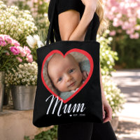 Mama hat Skript Rot Herz Foto Schwarz eingerichtet