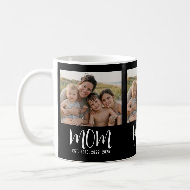 Mama hat Skript Schwarz 3 Foto eingerichtet Kaffeetasse (Links)