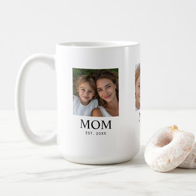 Mama hat Skript Schwarz 3 Foto eingerichtet Kaffeetasse (Mit Donut)