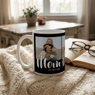 Mama hat Skript Schwarz 3 Foto eingerichtet Kaffeetasse