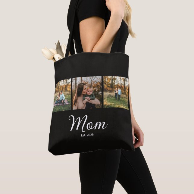 Mama hat Skript Schwarz 3 Foto eingerichtet Tasche (Von Nahem)