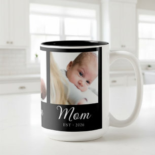 Mama hat Skript Schwarz 3 Foto eingerichtet Zweifarbige Tasse
