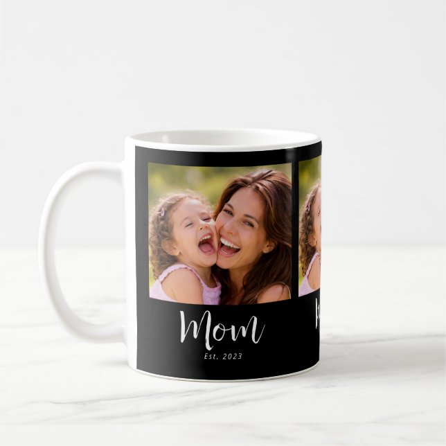 Mama hat Skript Schwarz 3 Foto Kaffeetasse (Links)