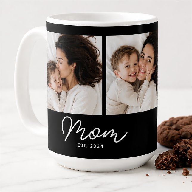 Mama hat Skript Schwarz 3 Foto Kaffeetasse (Von Creator hochgeladen)