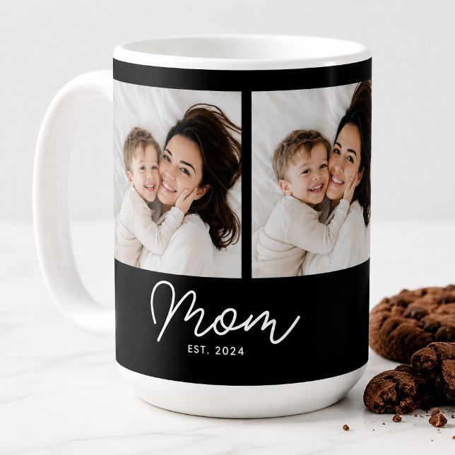 Mama hat Skript Schwarz 3 Foto Kaffeetasse (Von Creator hochgeladen)