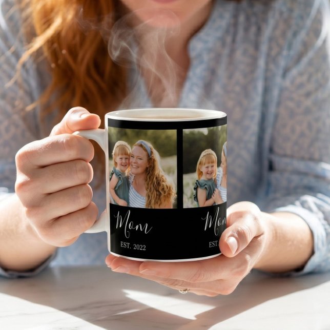 Mama hat Skript Schwarz 3 Foto Kaffeetasse (Von Creator hochgeladen)
