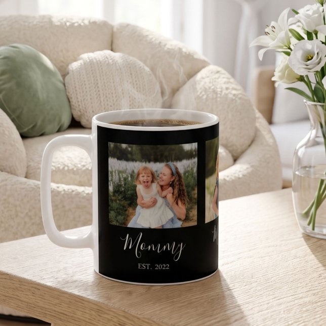 Mama hat Skript Schwarz 3 Foto Kaffeetasse (Von Creator hochgeladen)