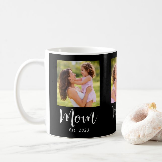 Mama hat Skript Schwarz 3 Foto Kaffeetasse (Mit Donut)