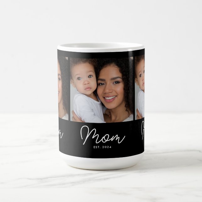 Mama hat Skript Schwarz 3 Foto Kaffeetasse (Mittel)