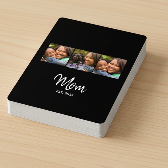 Mama hat Skript Schwarz 3 Foto  Spielkarten (Von Creator hochgeladen)