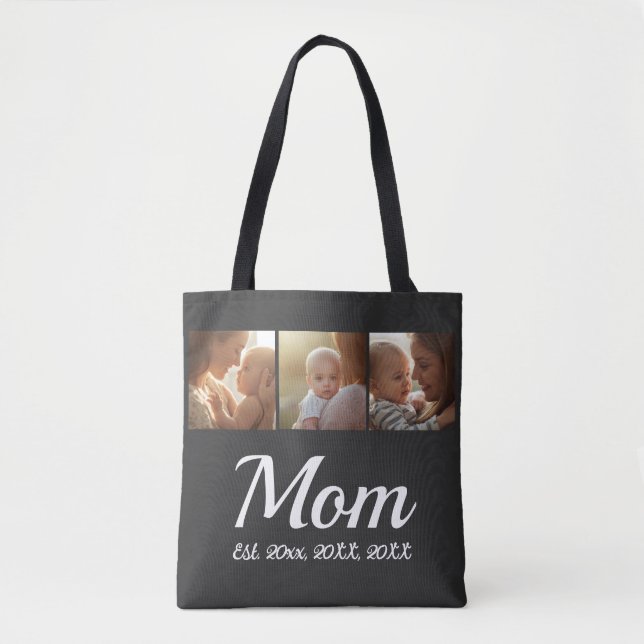 Mama hat Skript Schwarz 3 Foto  Tasche (Vorderseite)