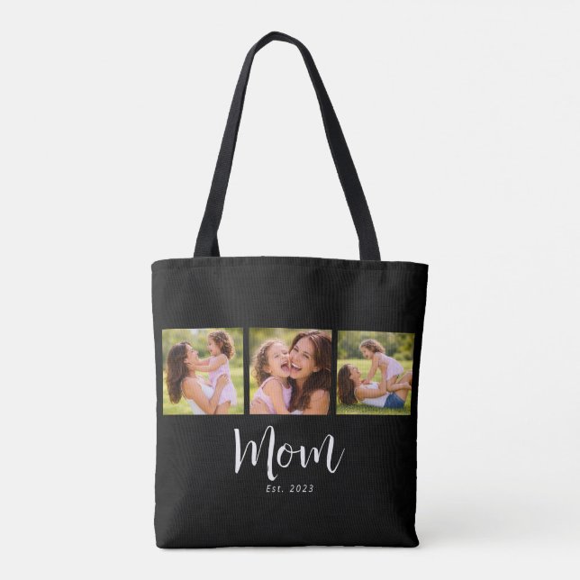 Mama hat Skript Schwarz 3 Foto Tasche (Rückseite)