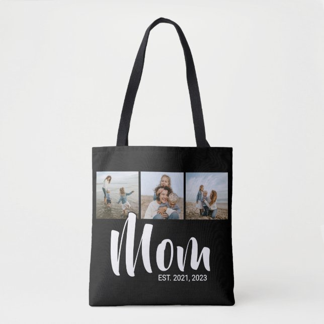 Mama hat Skript Schwarz 3 Foto Tasche (Vorderseite)