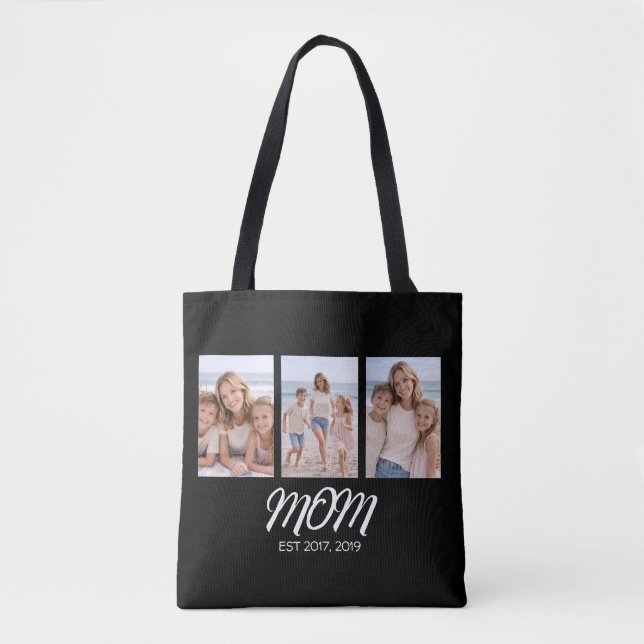 Mama hat Skript Schwarz 3 Foto Tasche (Vorderseite)