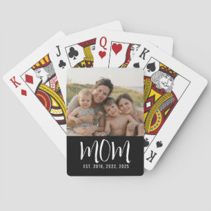 Mama hat Skript Schwarz Foto erstellt Spielkarten