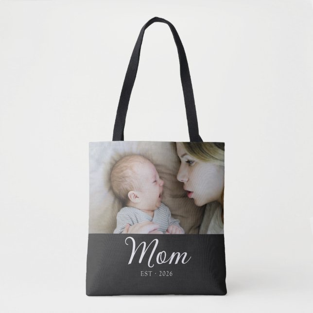 Mama hat Skript Schwarz Foto erstellt Tasche (Vorderseite)